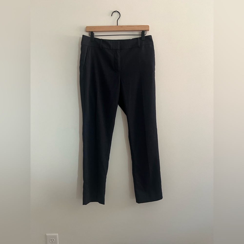 Ann Taylor Factory Dress Pants Size 4 Charcoal Textured Straight Work Trousers